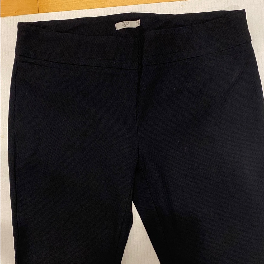 Dalia Black textured Pull-on stretchy Pants Size 16 - Picture 2 of 11